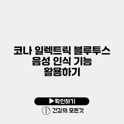 코나 일렉트릭 블루투스 음성 인식 기능 활용하기