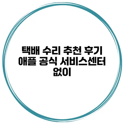 택배 수리 추천 후기 애플 공식 서비스센터 없이