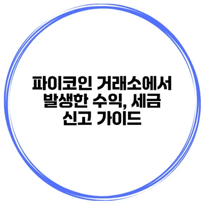 파이코인 거래소에서 발생한 수익, 세금 신고 가이드