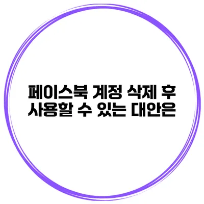 페이스북 계정 삭제 후 사용할 수 있는 대안은?
