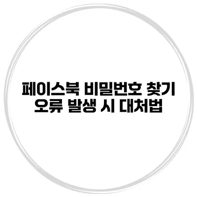 페이스북 비밀번호 찾기 오류 발생 시 대처법