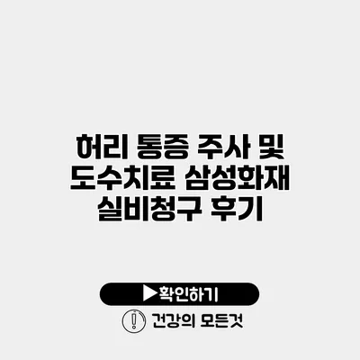 허리 통증 주사 및 도수치료 삼성화재 실비청구 후기