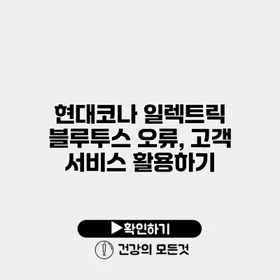 현대코나 일렉트릭 블루투스 오류, 고객 서비스 활용하기